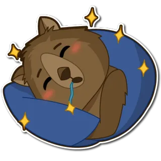 😴 sleeping, bear, cartoon, sleepy, cute, dreaming telegram sticker