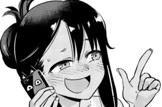🖤 anime, cartoon, woman, girl, manga, telephone telegram sticker