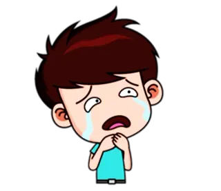 😭 triste, piangere, lacrime, cartone animato, emozioni, arrabbiato, ragazzo telegram sticker