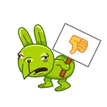 👎 อีโมจิ, ไม่ชอบ, ไม่ถูกใจ, การ์ตูน, สัตว์, เศร้า telegram sticker