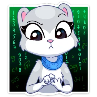 🤔 cat, animal, math, education, cartoon, sticker telegram sticker
