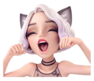 😴 кошачьи ушки, аниме, милый, девушка, ошейник, чокер, стиль, мода telegram sticker