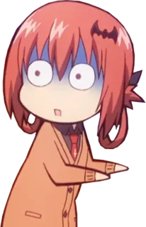 😨 Anime, Cartone animato, Scioccato, Sorpreso, Personaggio, Kawaii, Carino telegram sticker