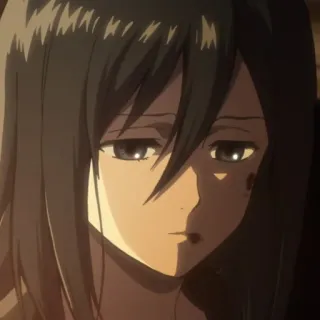 🗡 Mikasa Ackerman Attack on Titan anime, character, mikasa, attack on titan telegram sticker
