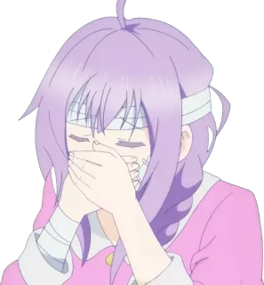 😭 anime, sedih, perban, terluka, gadis, menangis telegram sticker