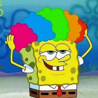 🤡 Spongebob Squarepants สพันจ์บ็อบ, ตัวตลก, การ์ตูน, ตลก telegram sticker