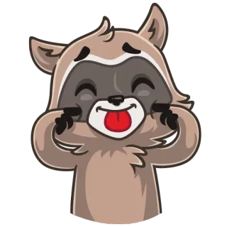 😋 แรคคูน, สัตว์, การ์ตูน, น่ารัก, สติกเกอร์, ตลก telegram sticker