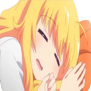 🤤 Anime, Menina, Dormindo, Fofo, Desenho animado telegram sticker
