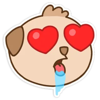 😍 cachorro, amor, corações, filhote, fofo, desenho, adesivo telegram sticker