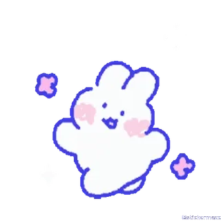 🥰 carino, coniglietto, coniglio, kawaii, brillantini telegram sticker