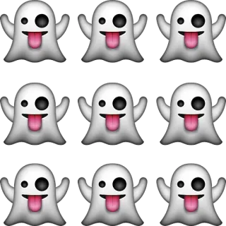 👻 fantasma, emoji, halloween, tenebroso, mono, dibujos animados whatsapp sticker