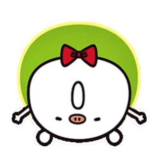 🙃 sticker, cartone animato, personaggio, carino, maiale, fiocco telegram sticker