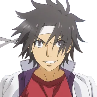 😀 anime, postać, uśmiechnięty, osoba, mężczyzna, opaska, animowany telegram sticker