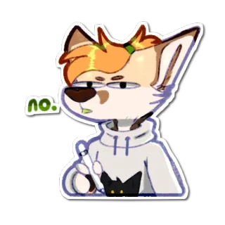 ❌ no. fuchs, cartoon, ausdruck, nein telegram sticker
