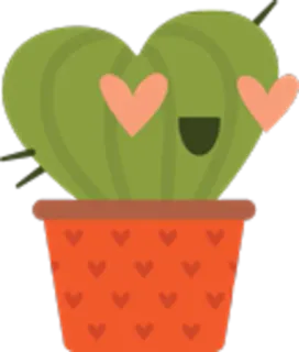 😻 cactus, cuore, amore, pianta, carino, kawaii, adesivo telegram sticker