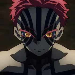 🌀 Akaza Demon Slayer Anime, Demônio, Akaza, Demon Slayer, Lua Superior Três, Lua Superior, Cabelo Vermelho, Olhos Marcantes telegram sticker