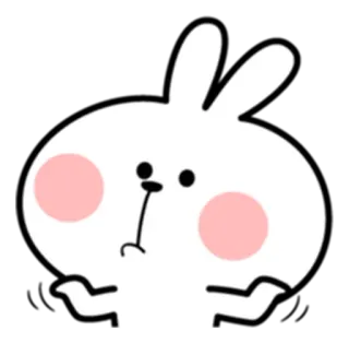 😕 konijn, schattig, dier, cartoon, sticker telegram sticker