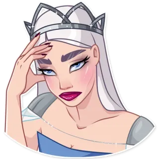 🤦‍♀️ cartone animato, regina, principessa, corona, donna, personaggio telegram sticker