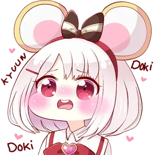 😍 KYUUN
 DOKI
 DOKI anime, manga, cute, kawaii, cartoon, sticker, character, mouse telegram sticker