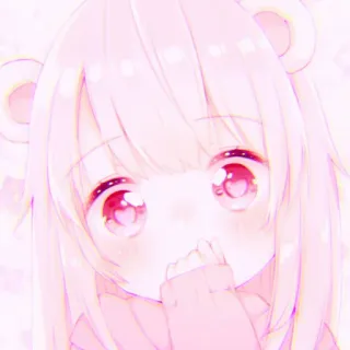 🍰 anime, kawaii, cute, girl, pink, bear, ears telegram sticker