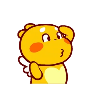๐ kartun, binatang, lucu, kawaii, kuning, stiker telegram sticker