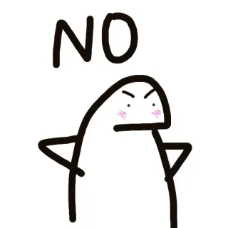 😒 NO no, angry, rejection, cartoon, simple, character, protest whatsapp sticker
