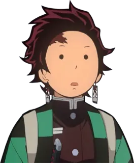 😐 Tanjiro Kamado Demon Slayer アニメ, 鬼滅の刃, 炭治郎, キャラクター, 漫画 telegram sticker