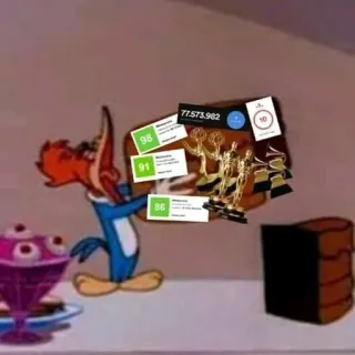 🏆 Woody Woodpecker การ์ตูน, รางวัล, ถ้วยรางวัล, ตลก, มีม, ไวรัล, นกหัวขวาน telegram sticker