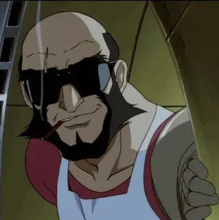 ⚓️ cartoon, character, man, villain, bald, glasses telegram sticker