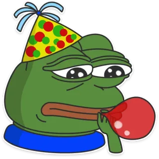 🎂 Pepe the Frog pepe, frog, birthday, party, balloon telegram sticker