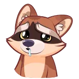 🤤 Waschbär, Tier, Cartoon, traurig, niedlich telegram sticker