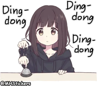 🤨 Ding-dong Anime, Garota, Ding-dong, Sino, Fofo telegram sticker