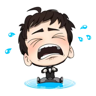 😭 menangis, kesal, sedih, kartun, karakter, ilustrasi whatsapp sticker