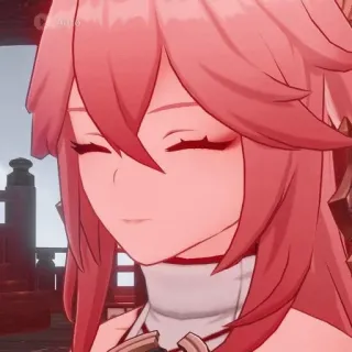 😊 Yae Miko Genshin Impact Anime, Video game, Yae Miko, Genshin Impact, Karakter telegram sticker