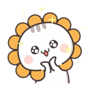 🐈 süß, kawaii, Katze, Blume, Glitzer, fröhlich whatsapp sticker