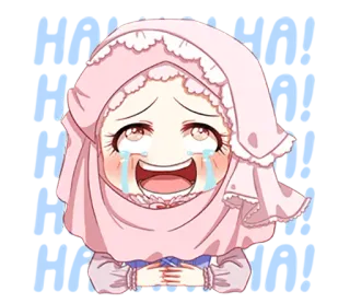😂 Anime, Llorando, Hiyab, Musulmana, Chica, Triste, Lágrimas whatsapp sticker
