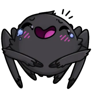 🤣 spin, schattig, cartoon, blij, kawaii, insect, arachnide, glimlachend telegram sticker