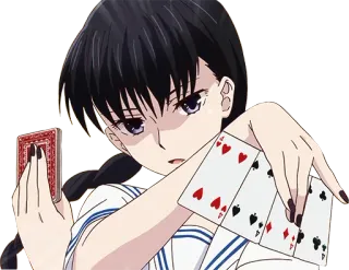 ♦️ Аниме, Игральные карты, Девушка, Блэкджек telegram sticker