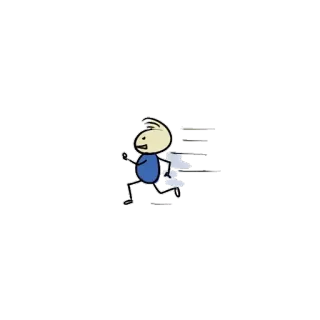 🏃‍♂️ Cartone animato, Corsa, Omino stilizzato, Animazione telegram sticker