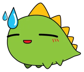 😅 динозавр, мультик, милый, зеленый, потеющий, смущенный, каваий telegram sticker