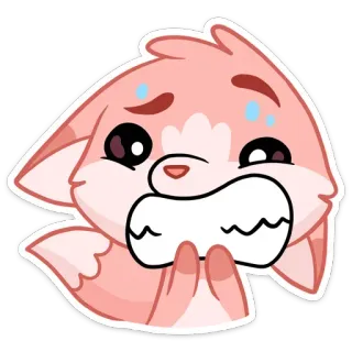 😬 fox, cartoon, worried, nervous, anxious, cute, sticker telegram sticker