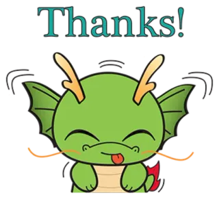 😊 Thanks! terima kasih, naga, kartun, lucu, stiker telegram sticker