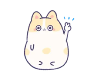 ✌️ Hi 猫, 卡哇伊, 可爱, 问候, 你好, 挥手 whatsapp sticker