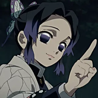 ☝️ Shinobu Kocho Demon Slayer 애니메이션, 귀멸의 칼날, 코쵸우 시노부, 만화, 캐릭터, 일러스트 telegram sticker