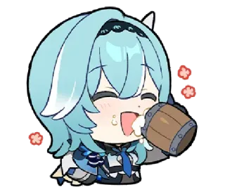 🍺 Eula Genshin Impact anime, drinking, cute, game, eula, genshin impact telegram sticker