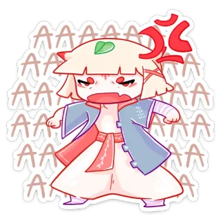 😡 AAAAAAA arrabbiato, cartone animato, frustrato, personaggio, anime, urlante, infastidito whatsapp sticker