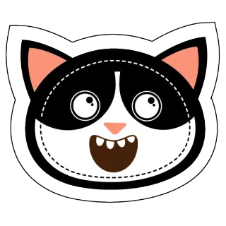 😁 chat, autocollant, mignon, dessin animé, animal, animal de compagnie, kawaii whatsapp sticker