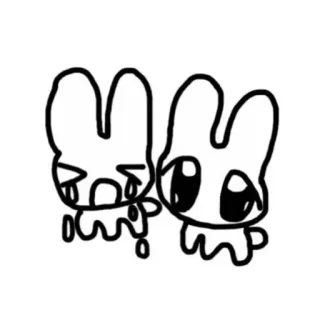 ☺️ кролик, милый, грустный, плачущий, мультфильм telegram sticker