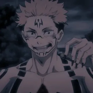 🌟 Ryomen Sukuna Jujutsu Kaisen Anime, Verfluchter Geist, Bösewicht, Dämon telegram sticker