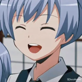 🌀 Nagisa Shiota Assassination Classroom anime, sorrindo, desenho animado, personagem, mangá whatsapp sticker